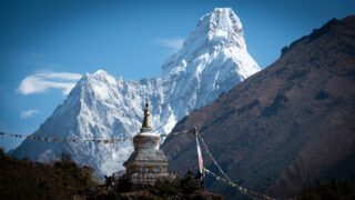 Ama Dablam as seen from the Tengboche Monastery during the Climb Ama Dablam Expedition with the Life Happens Outdoors team.