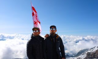 LHO team at Altihut refuge preparing for the summit push on Mount Kazbek climb