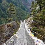 One of the many Nepali suspension bridges during the Everest Base Camp Trek