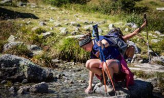 Enjoying the fresh streams on the trek to the Le Tour Glacier during the Chamonix Valley Treks, the Best Day Hikes Around Mont Blanc with the Life Happens Outdoors team.