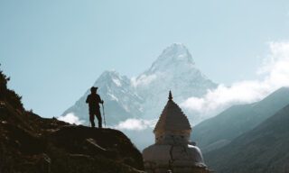 The iconic Buddhist temple and viewpoint during the Life Happens Outdoors Everest Base Camp Trek