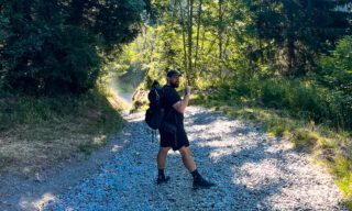 LHO Team Leader Bader Alsayyed in the Bellevue region above Les Houches during the Chamonix Valley Treks, the Best Day Hikes Around Mont Blanc with the Life Happens Outdoors team.
