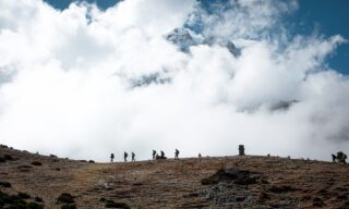 Life Happens Outdoors hikers on a beautiful ridge during the Everest Base Camp Trek