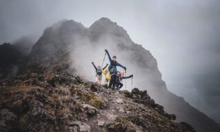 Climbing Corazón in the fog during the Climb Cotopaxi & Climb Chimborazo Expedition with the Life Happens Outdoors team.