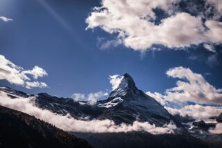 The Matterhorn as seen from the Zermatt Valley during the Chamonix to Zermatt Haute Route Expedition with the Life Happens Outdoors team.