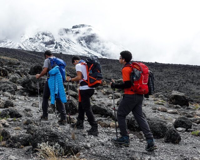 Climbing Kilimanjaro during the Kilimanjaro Family Adventure with the Life Happens Outdoors team.