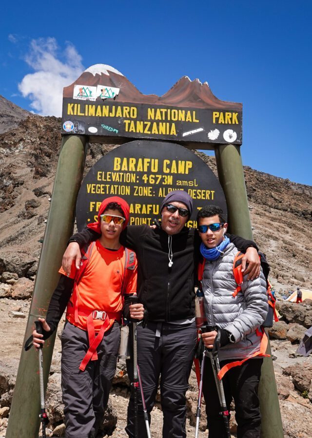 Climbing Kilimanjaro during the Kilimanjaro Family Adventure with the Life Happens Outdoors team.