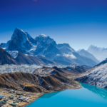 The Gokyo Lakes as seen from Gokyo Ri with the Everest region in the background during the Gokyo Lakes Trek with the Life Happens Outdoors team.