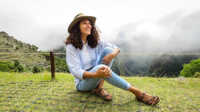LHO Team Leader Menna Emad in Machu Picchu during the Machu Picchu Trek by the Inca Trail with the Life Happens Outdoors team.