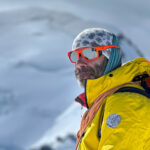 LHO guide Babis Marinidis on the Dôme du Goûter during the Mont Blanc Summit Climb course with the Life Happens Outdoors team.