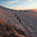 The Life Happens Outdoors team climbing the Aiguille du Tour as part of the training for the Mont Blanc Summit Course with the Life Happens Outdoors team.