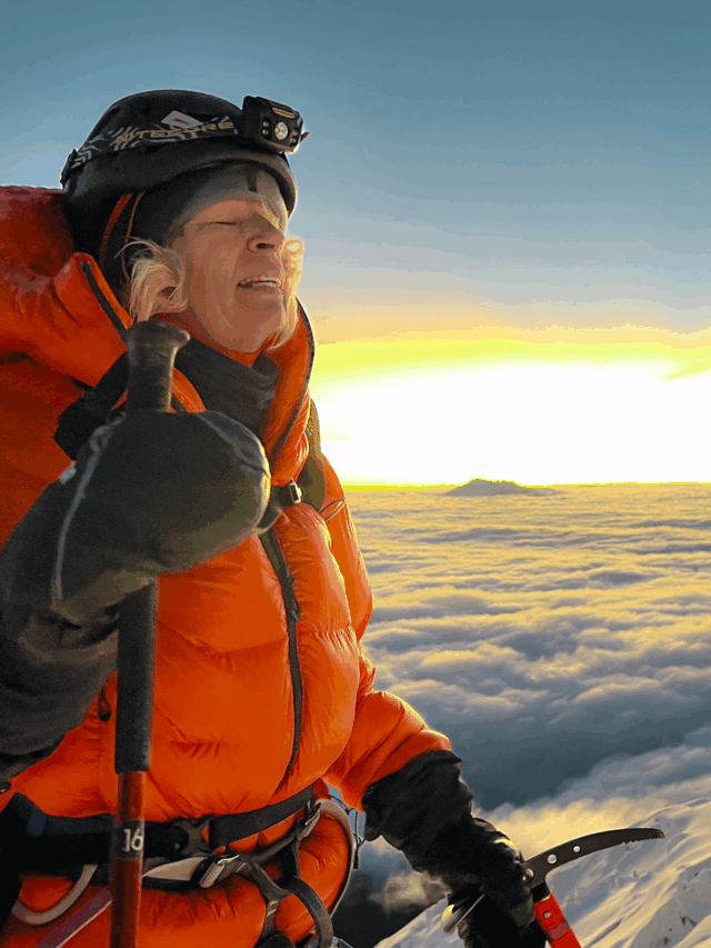 Life Happens Outdoors community member nearing the summit of Cotopaxi, featured in The Summit Within, A Journey to the Farthest Point on Earth.